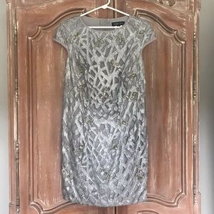 Silver Sequin cut out Shift Dress